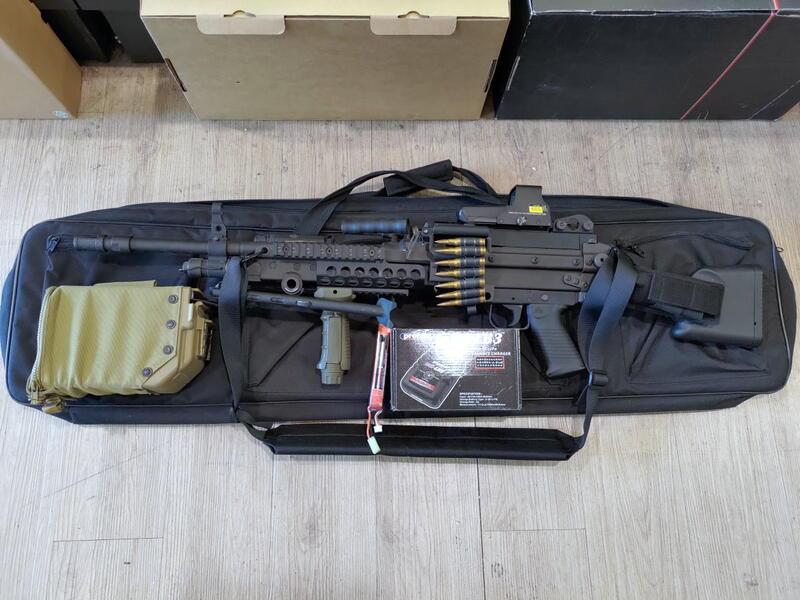 二手寄賣 9成新 VFC FN MK48 MOD1 AEG 電動槍 DX頂規版 電池.充電器.內紅點.背帶.槍袋