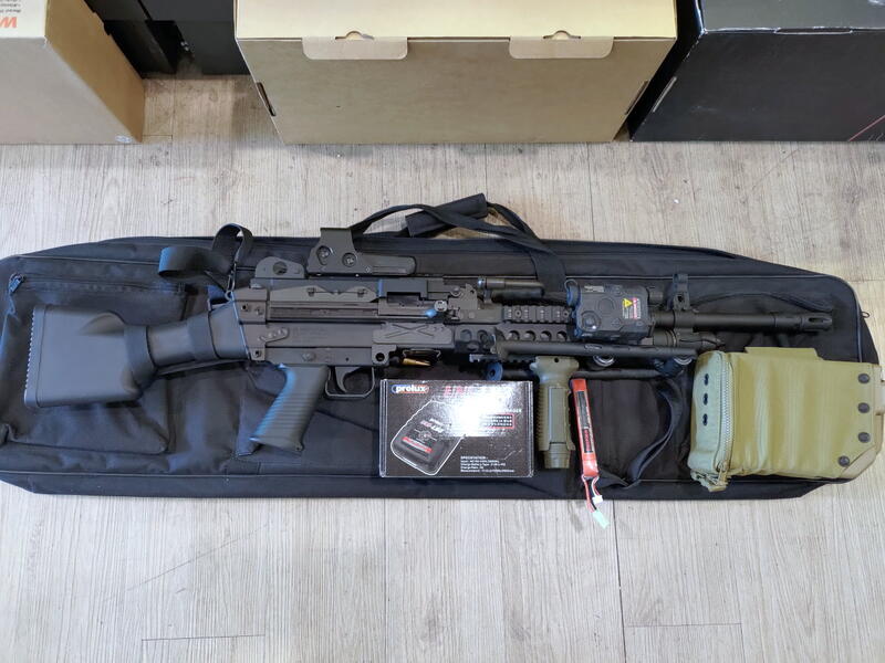 二手寄賣 9成新 VFC FN MK48 MOD1 AEG 電動槍 DX頂規版 電池.充電器.內紅點.背帶.槍袋